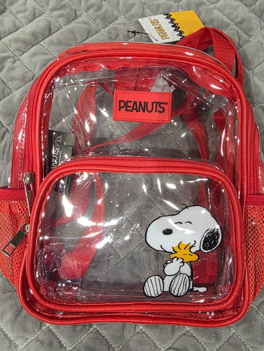 Peanuts Snoopy & Woodstock Clear 10-inch Mini Backpack - Picture 2 of 3